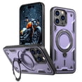 thumbnail image 1 of Rugged Phone Case for Apple iPhone 15 Pro Max, Military Grade Shockproof iPhone 15 Pro Max Case with Ring Holder, Kickstand, TPU & PC Shell MagSafe Compatible iPhone 15 Pro Max Cover, Purple, 1 of 5
