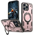 thumbnail image 1 of Rugged Phone Case for Apple iPhone 16 Pro, Military Grade Shockproof iPhone 16 Pro Case with Ring Holder, Kickstand, TPU & PC Shell MagSafe Compatible iPhone 16 Pro Cover, Rosegold, 1 of 6