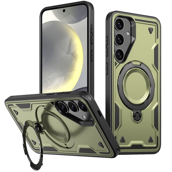 Rugged Phone Case for Samsung Galaxy A06, Military Grade Shockproof Samsung Galaxy A06 Case with Ring Holder, Kickstand, TPU & PC Shell Compatible with MagSafe Samsung Galaxy A06 Cover, Olivegreen