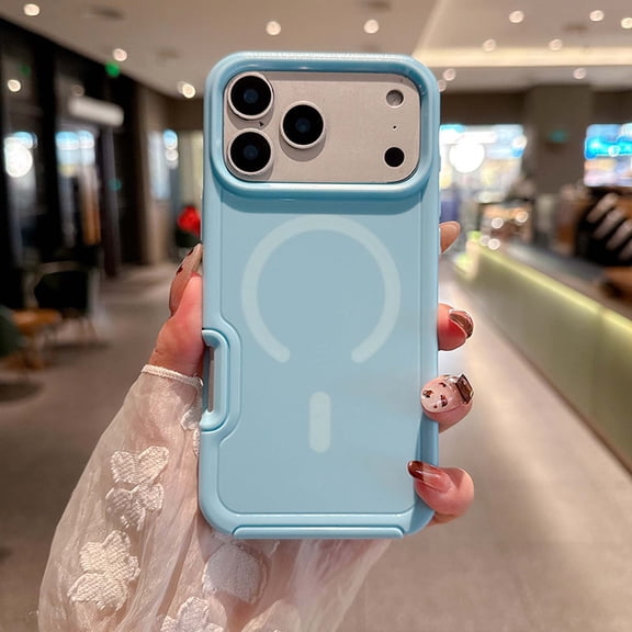 Rugged Phone Case For iPhone 15,Compatible with Mag-Safe,2-in-1 Heavy Duty Shockproof Anti-scratch Anti-fall Drop Protection Cover,PC + TPU Hybrid Durable Phone Case Cover,Iceblue