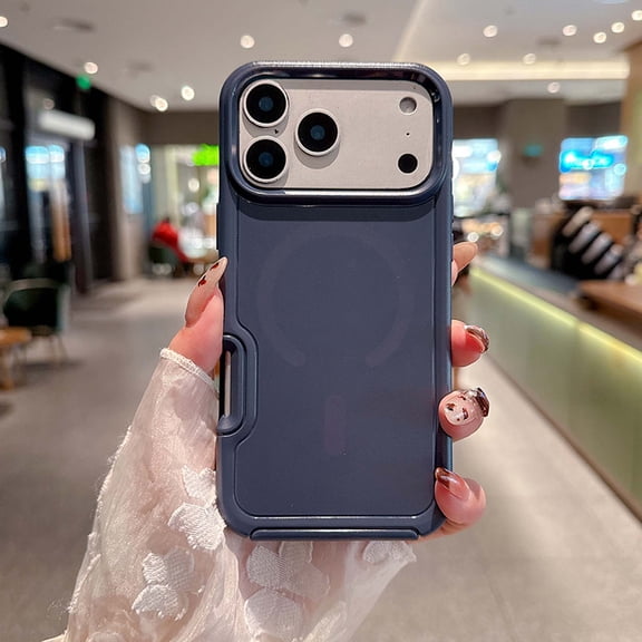 Rugged Phone Case For iPhone Air,Compatible with Mag-Safe,2-in-1 Heavy Duty Shockproof Anti-scratch Anti-fall Drop Protection Cover,PC + TPU Hybrid Durable Phone Case Cover,Darkblue