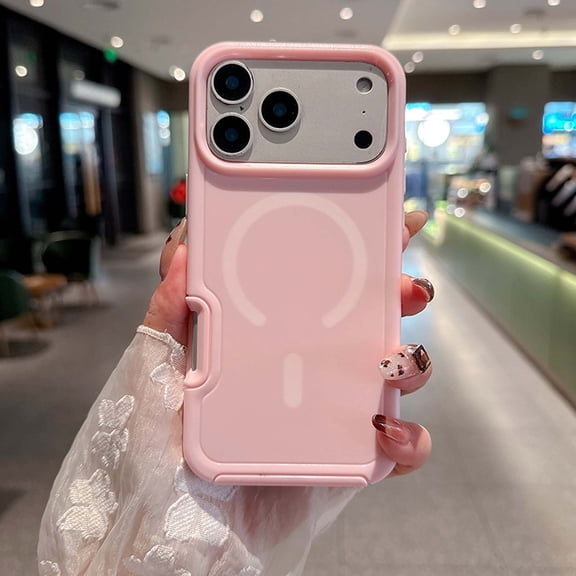 Rugged Phone Case For iPhone Air,Compatible with Mag-Safe,2-in-1 Heavy Duty Shockproof Anti-scratch Anti-fall Drop Protection Cover,PC + TPU Hybrid Durable Phone Case Cover,Cherrypink