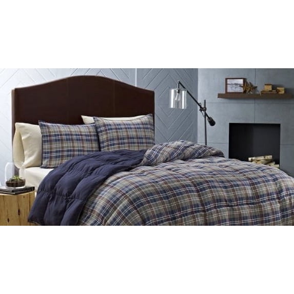 Eddie Bauer Rugged Plaid Comforter Set, King, Dune