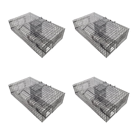Rugged Ranch Ratinator Rat Squirrel Chipmunk Metal 2 Door Trap Cage (4 Pack)