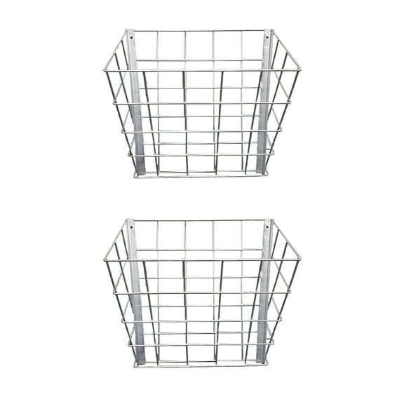 Rugged Ranch Wall Mounted Steel Sheep & Goat Livestock Hay Feeder Rack (2 Pack)