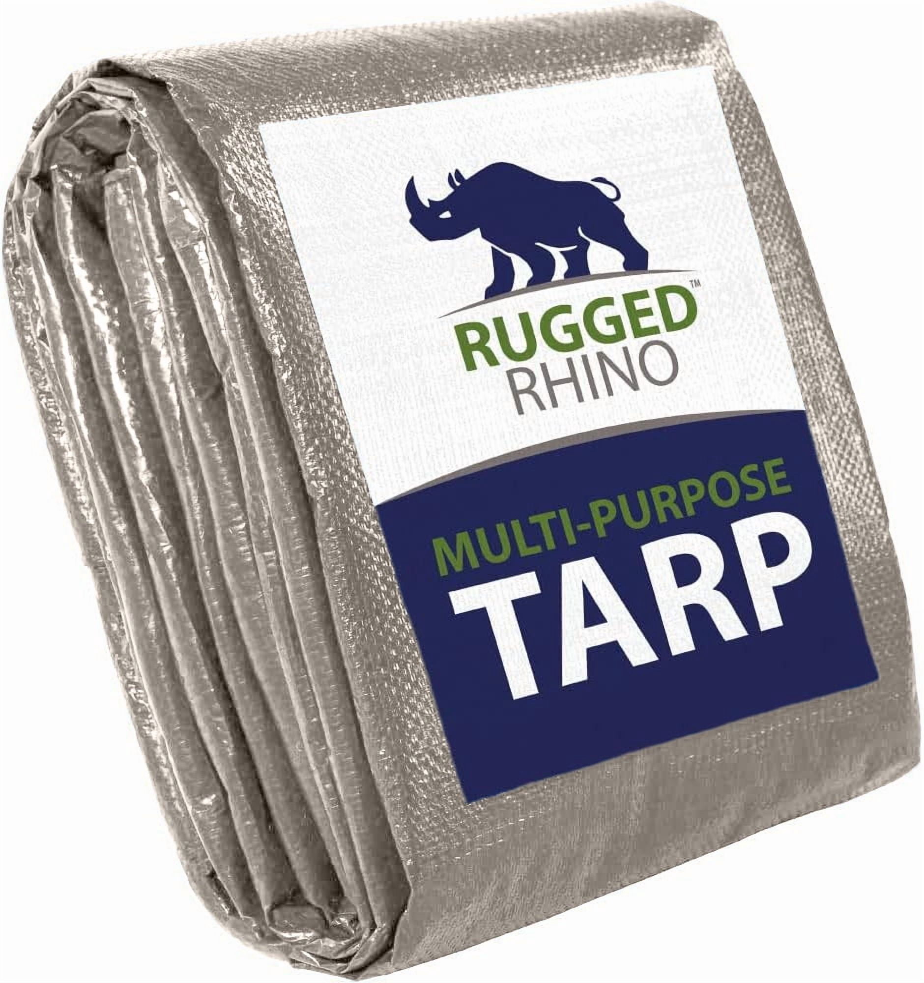 RUGGED RHINO All Weather Tarp, 10x10 Heavy Duty Waterproof UV and ...