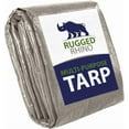 thumbnail image 1 of Rugged Rhino All Weather 100% Waterproof Heavy Duty Tarp, 5 Mil UV Temperature Resistant Tarps, High Durability Multipurpose Cover, for Home Outdoor Patio Winter Leaf Camping, 15x15 1 Pack Silver, 1 of 9