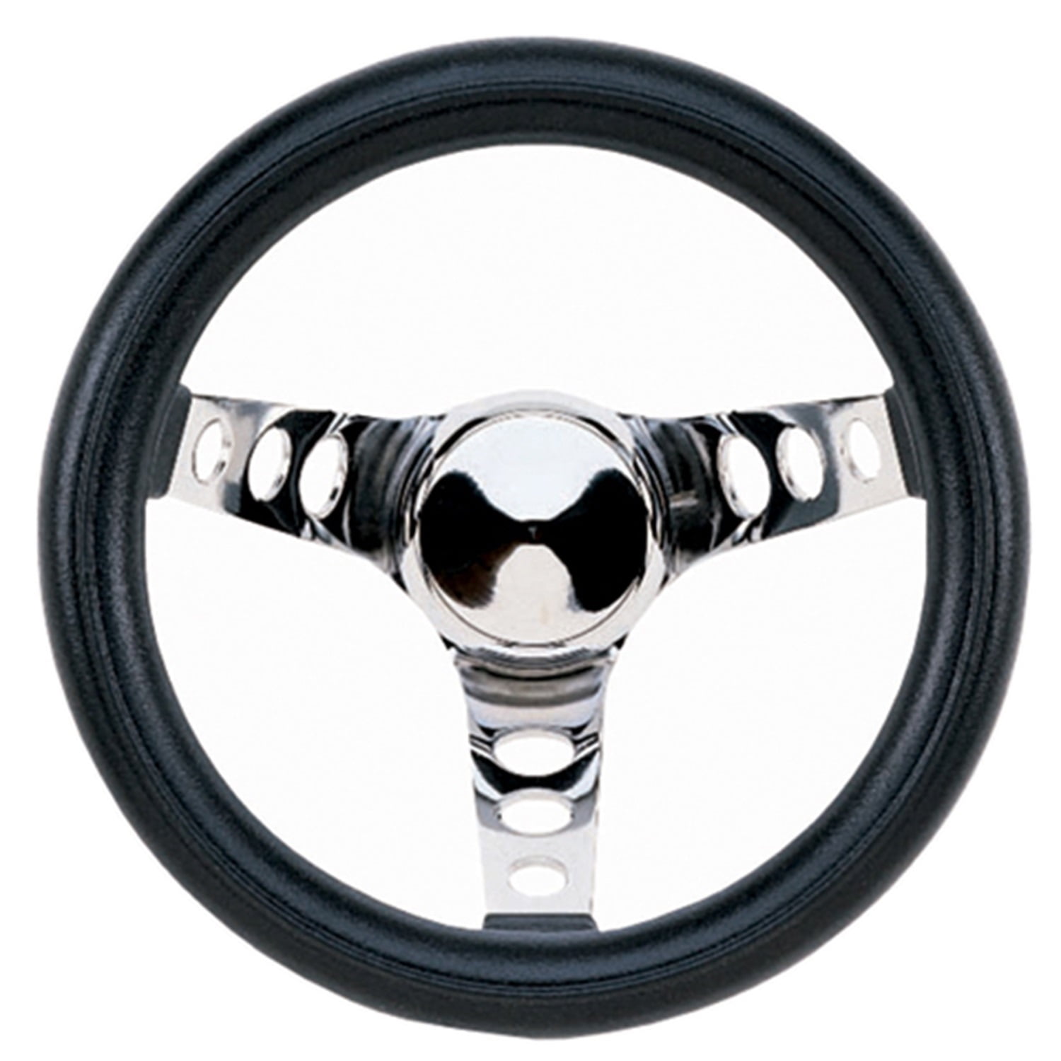Black Foam Grip Chrome 3-Spoke 10" Steering Wheel