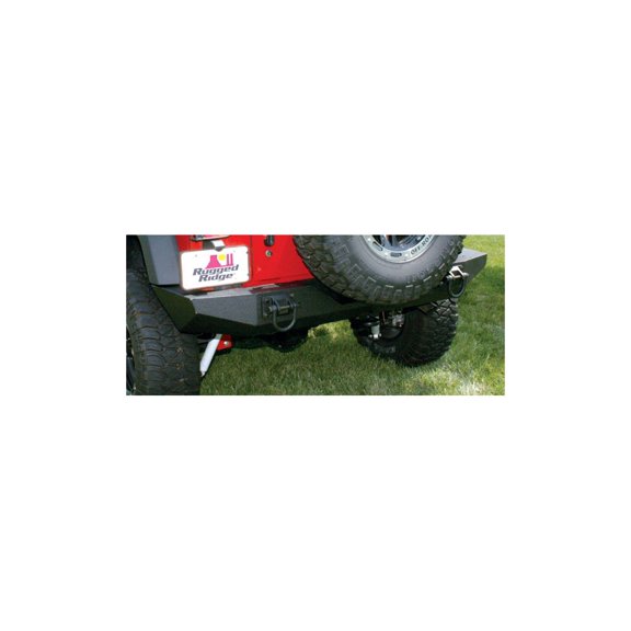 Rugged Ridge by RealTruck XHD Bumper, Rear for Wrangler JK | Modular Full-Width, Steel, Textured Black | 11546.20 | Compatible with 2007-2018 Jeep Wrangler JK
