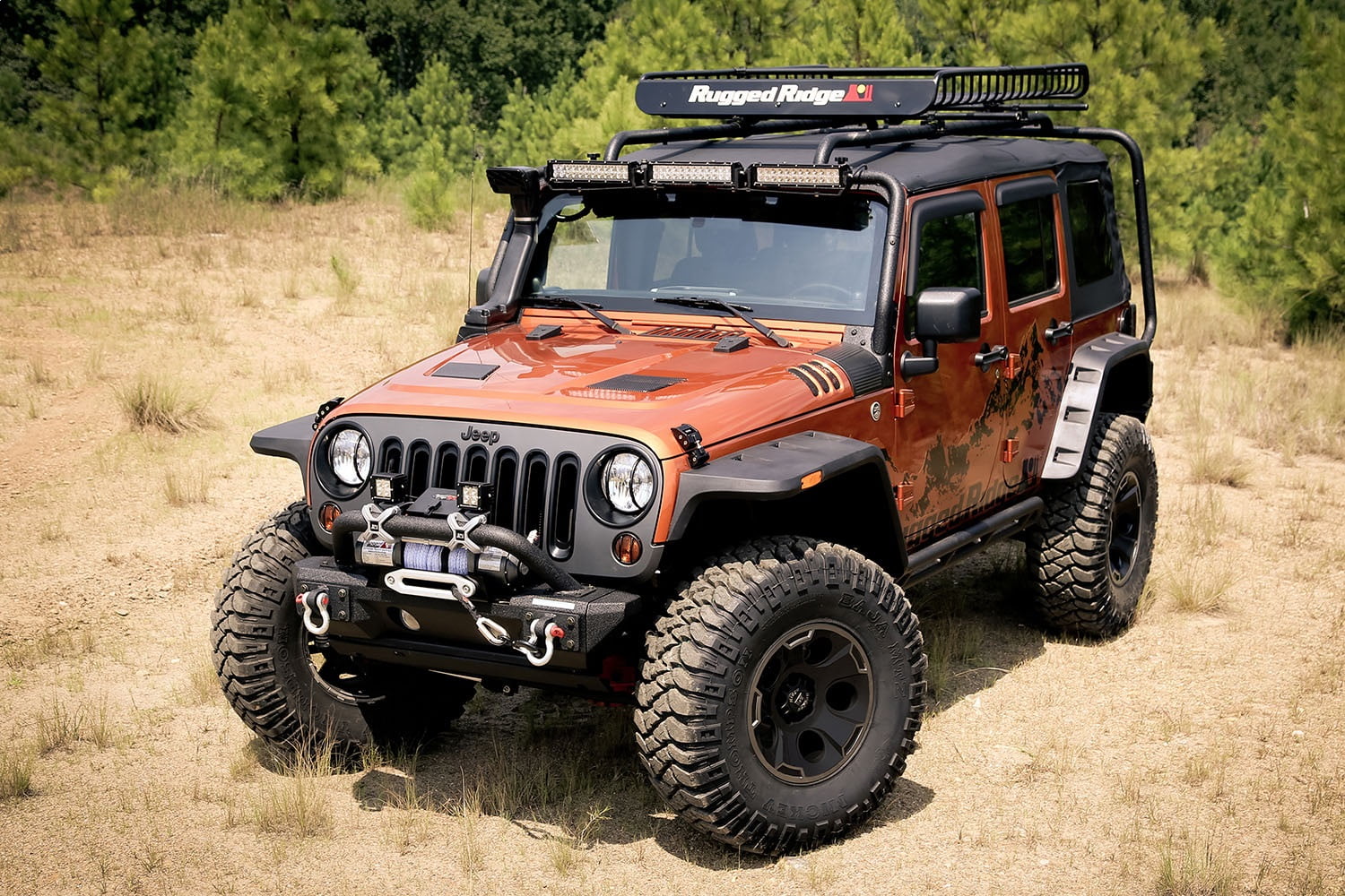 Rugged Ridge 11640.10 Hurricane Flat Fender Flare Kit; 07-18 Jeep Wrangler JK