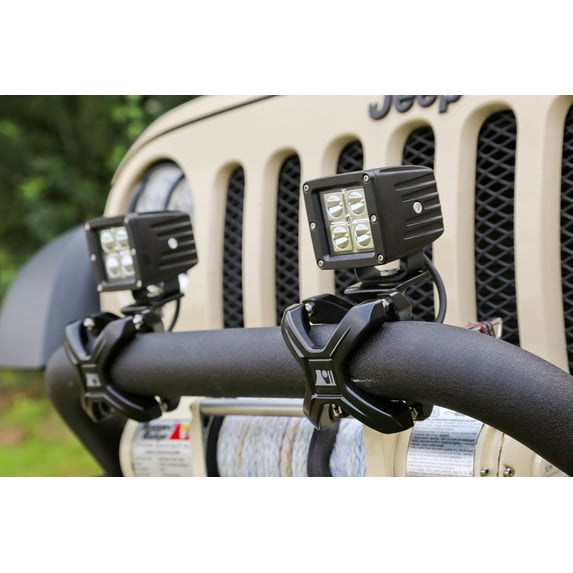 Rugged Ridge 15210.02 Light Kit, X-Clamp/Square LED, Large, Black, 4 Pieces