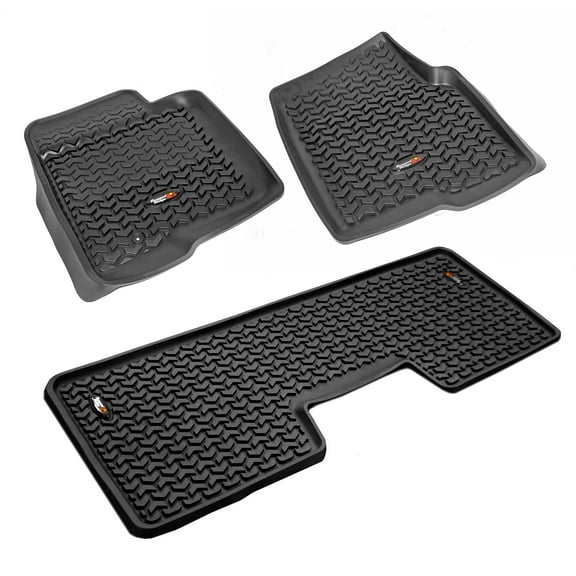 Rugged Ridge 82989.21 Floor Liner, Front/Rear; Black, 2009-2014 Ford F-150 / Raptor Regular / S-Cab / S-Crew