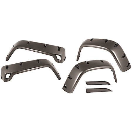 Rugged Ridge All Terrain Fender Flare Kit, 6 Inch, 6 Piece, UV Treated, for 97-06 Jeep Wrangler TJ