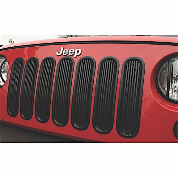 Rugged Ridge 11401.30 Grille Insert, Billet Style, Black; 07-18 Jeep Wrangler JK