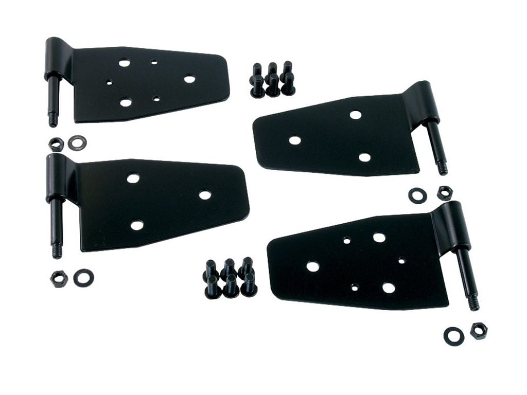 Rugged Ridge Door Hinge Kit, 4-Piece Set, Black, Semi-Gloss, Stainless Steel