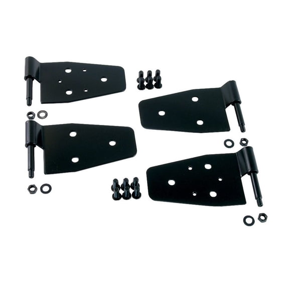 Rugged Ridge Door Hinge Kit, 4-Piece Set, Black, Semi-Gloss, Stainless Steel