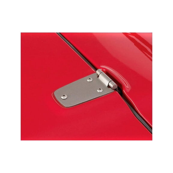 Rugged Ridge by RealTruck | 11185.32 Hood Hinge Kit, Satin Stainless Steel; 1998-2006 Jeep Wrangler TJ Compatible with Select: 1998-2006 Jeep Wrangler / TJ