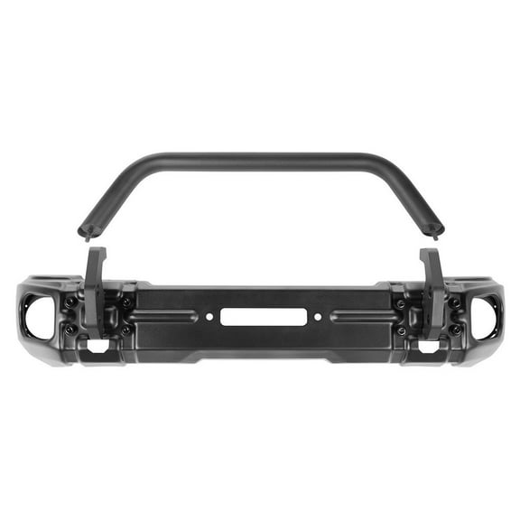 Rugged Ridge by RealTruck Arcus Bumper, Front for Jeep JL/JT|Stubby w/ Tubular Overrider, 11-Gauge Steel, Satin Black|11549.05|Compatible with 2018-2024 Jeep Wrangler JL; 2020-2024 Jeep Gladiator JT