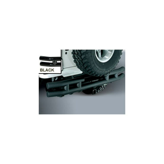 Rugged Ridge by RealTruck Dual Tube Bumper, Rear for Wrangler YJ/TJ | Mid-Width w/ Hitch, Steel, Textured Black | 11571.04 | Compatible with 1987-2006 Jeep Wrangler YJ/TJ