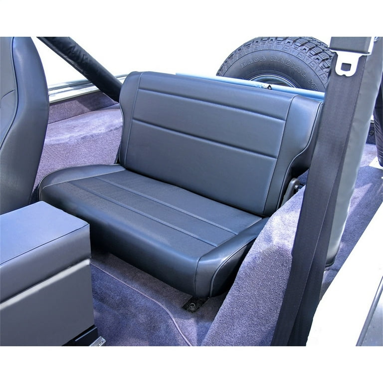 Rugged Ridge by RealTruck Fold Tumble Seat for Jeep CJ Wrangler YJ Rear Black Powder Coated Steel Frame 13462.01 Compatible with 1976 1995 Jeep CJ Wrangler YJ Walmart
