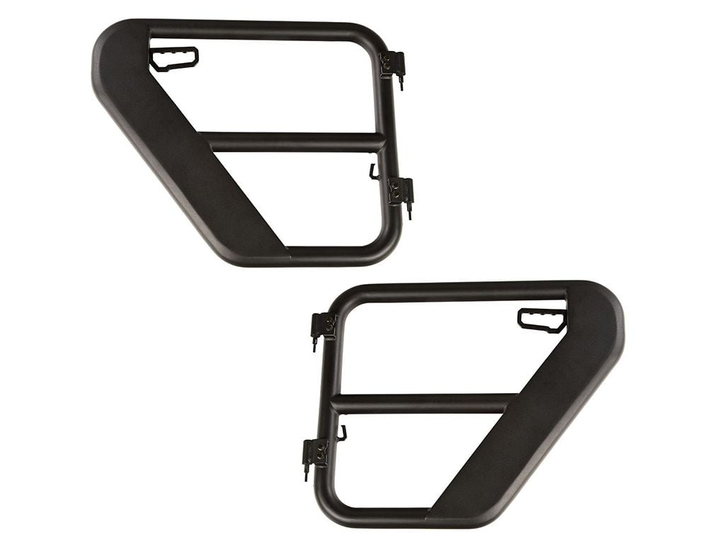 Rugged Ridge by RealTruck Fortis Tube Doors For Wrangler JLU & Gladiator JT | Rear, Textured Black | 11509.14 | Compatible with 2018-2024 Jeep Wrangler JL; 2020-2024 Jeep Gladiator JT