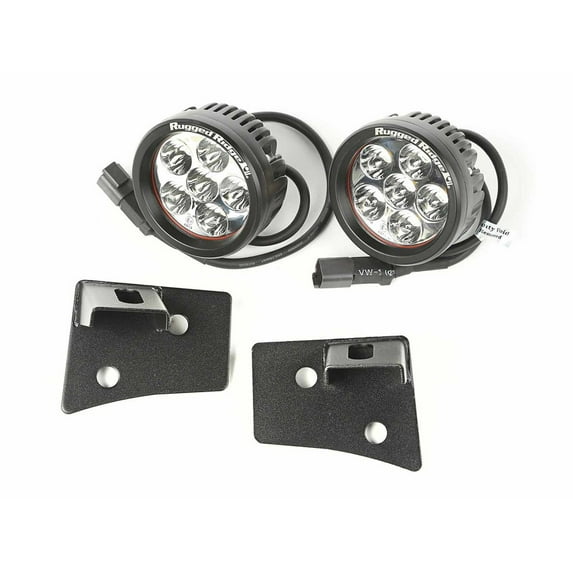 Rugged Ridge by RealTruck Light Kit for Jeep CJ/Wrangler YJ | Windshield Mounted, Square, Black | 11027.12 | Compatible with 1976-1995 Jeep CJ & Wrangler YJ