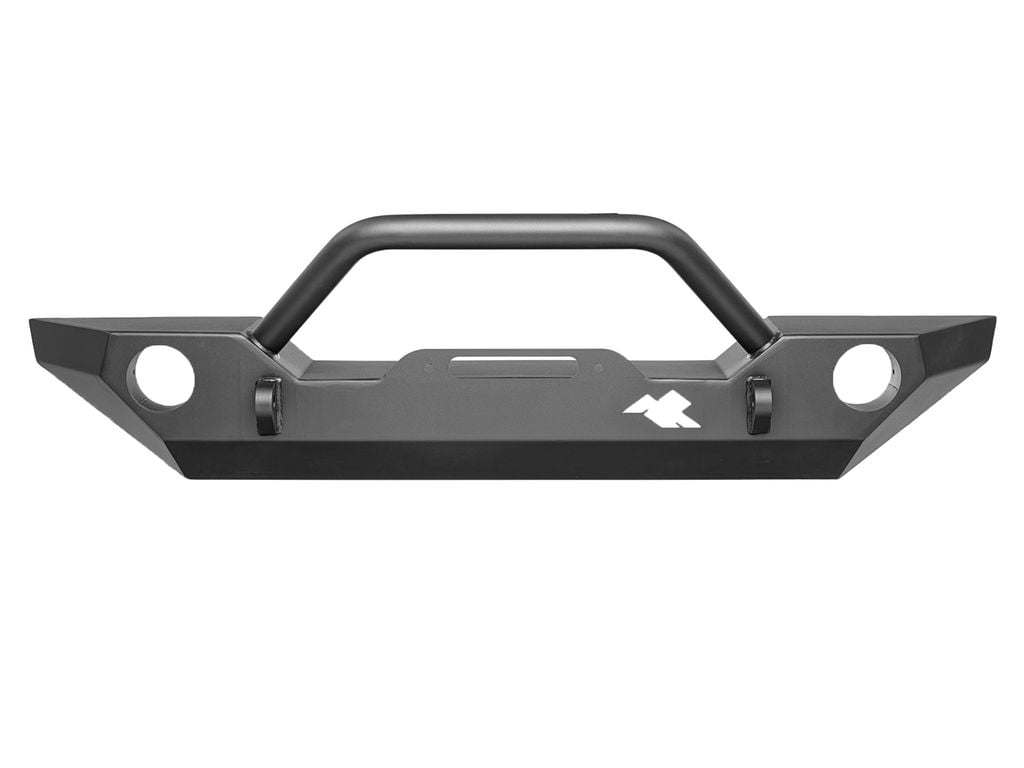 Rugged Ridge by RealTruck Rock Rage Bumper, Front for Jeep JK/JL/JT | Full-Width w/ Angled Ends, Steel, Black | 11543.01 | Compatible with 2007-2024 Jeep Wrangler JK/JL; 2020-2024 Jeep Gladiator JT