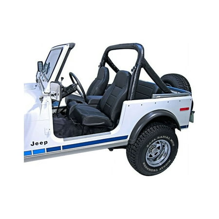 Rugged Ridge by RealTruck Seat for Jeep CJ/Wrangler YJ/TJ | Front, High-Back, No-Recline, Black Denim | 13401.15 | Compatible with 1976-2002 Jeep CJ & Wrangler YJ/TJ