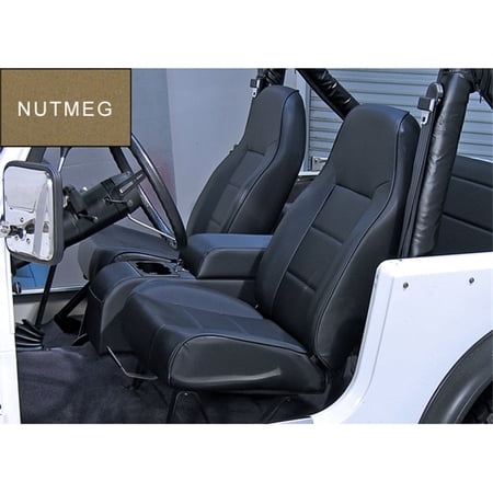 Rugged Ridge by RealTruck Seat for Jeep CJ/Wrangler YJ/TJ | Front, High-Back, No-Recline, Nutmeg | 13401.07 | Compatible with 1976-2002 Jeep CJ & Wrangler YJ/TJ