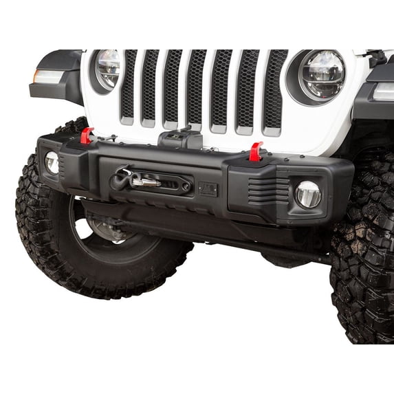 Rugged Ridge by RealTruck Spartacus Bumper, Front for Jeep JL/JT | Stubby, Steel, Satin Black | 11544.24 | Compatible with 2018-2024 Jeep Wrangler JL; 2020-2024 Jeep Gladiator JT