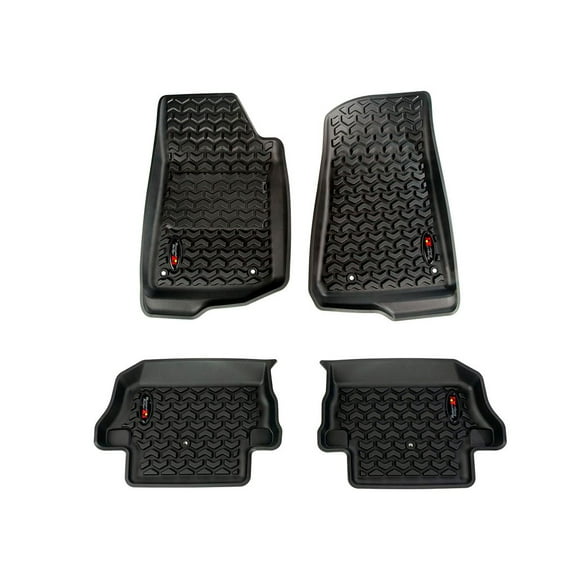 Rugged Ridge by RealTruck All Terrain Floor Liners for Wrangler JLU 2-Door | Front/Rear | 12987.43 | Compatible with 2018-2024 Jeep Wrangler JL 2-Door