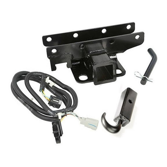 Rugged Ridge by RealTruck Trailer Hitch Kit, Hook for Wrangler JK | 2" Receiver Hitch, Wiring Harness, Hitch Pin, Black Tow Hook | 11580.63 | Compatible with 2007-2018 Jeep Wrangler JK