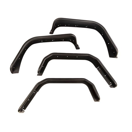 Rugged Ridge by RealTruck Tube Fender Flares for Wrangler JK/JKU | Front & Rear Set, Steel | 11615.48 | Compatible with 2007-2018 Jeep Wrangler JK/JKU