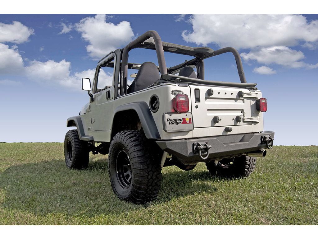 Rugged Ridge XHD Rear Bumper Fit 76-83 CJ5,76-86 CJ7,81-85 CJ8,97-06 TJ,87-95 YJ