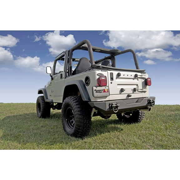 Rugged Ridge XHD Rear Bumper Fit 76-83 CJ5,76-86 CJ7,81-85 CJ8,97-06 TJ,87-95 YJ