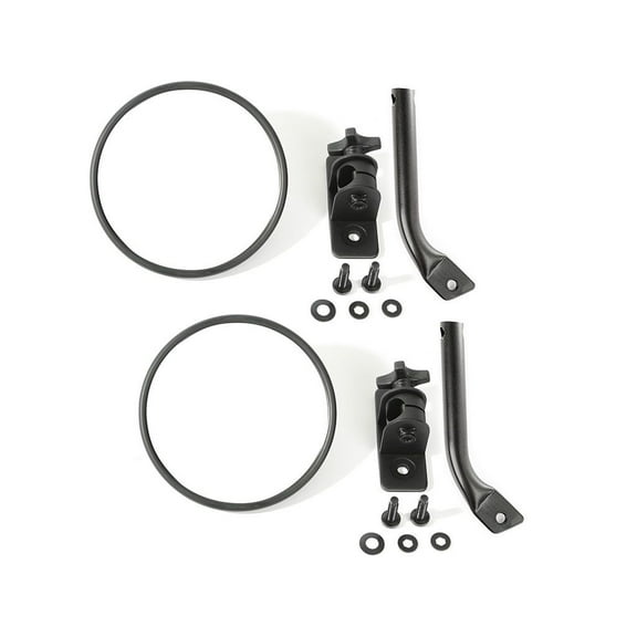Rugged Ridge Stubby Trail Mirror, Round Pair, Textured Black 11025.21 Fits 1997-2018 Jeep Wrangler