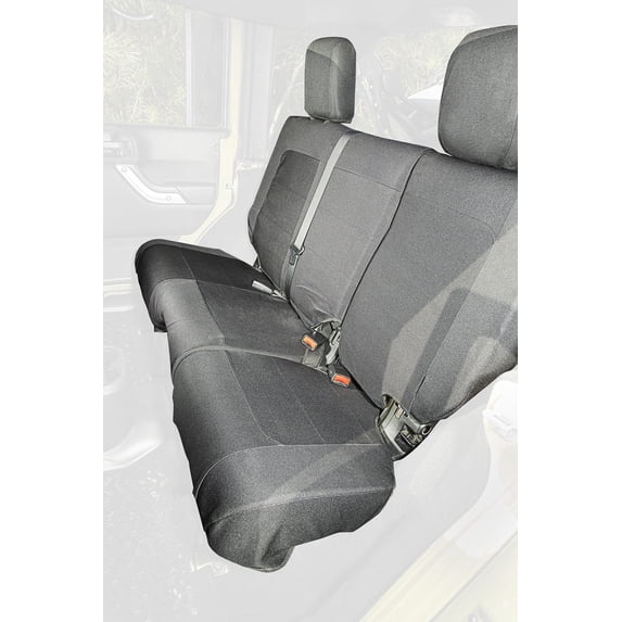 Rugged Ridge by RealTruck | 13266.02 Elite Ballistic Seat Cover, Rear, Black; Compatible with 2007-2010 Wrangler JKU, 4 Door