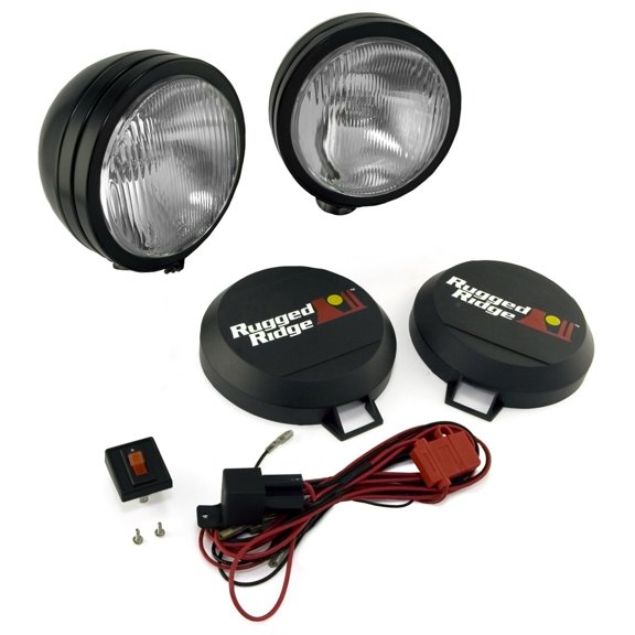 Rugged Ridge 15205.52 Light Kit, HID, 5 Inch, Round, Black, Steel Housing, 2 Piece