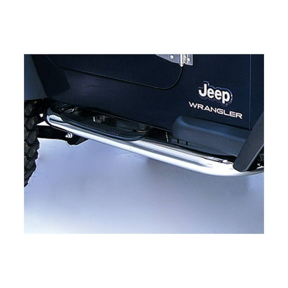 Rugged Ridge by RealTruck 3" Tube Side Steps for Wrangler TJ | Stainless Steel, Round | 11593.04 | Compatible with 1997-2006 Jeep Wrangler TJ