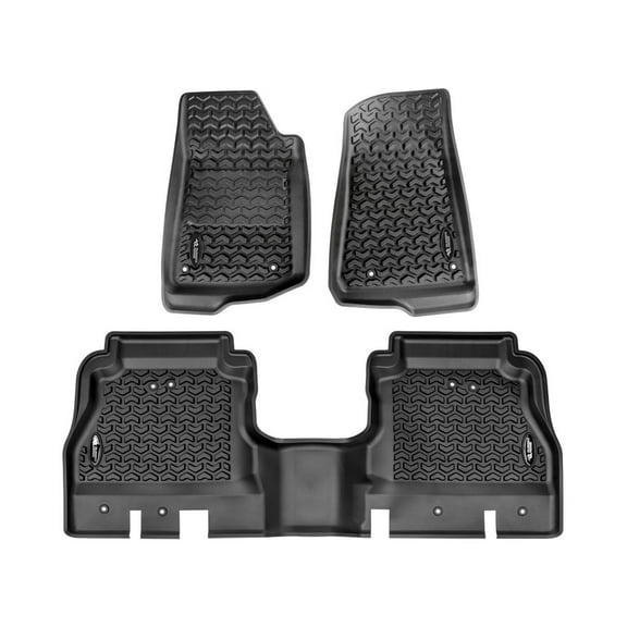 Rugged Ridge by RealTruck All-Terrain Floor Liners for Gladiator JT | Front/Rear Set, Black | 12987.44 | Compatible with 2020-2024 Jeep Gladiator JT