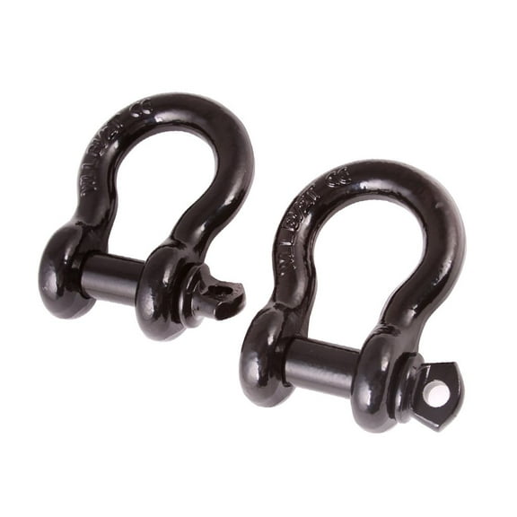 Rugged Ridge by RealTruck D-Ring Shackle Kit | 3/4", Black, Steel, Pair | 11235.04