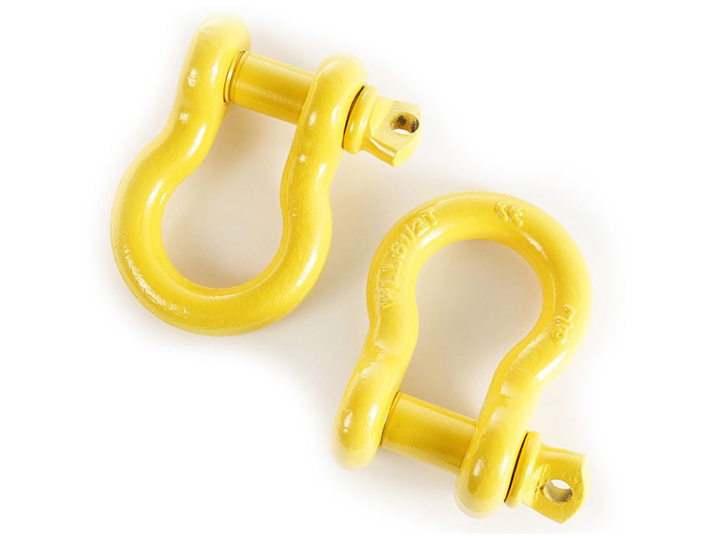 Rugged Ridge by RealTruck D-Ring Shackles | 7/8", Yellow, Pair | 11235.14