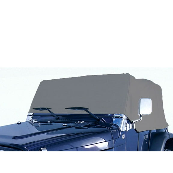 Rugged Ridge by RealTruck Deluxe Cab Cover for Jeep CJ/Wrangler YJ | Gray, Water Resistant | 13321.02 | Compatible with 1976-2006 Jeep CJ & Wrangler
