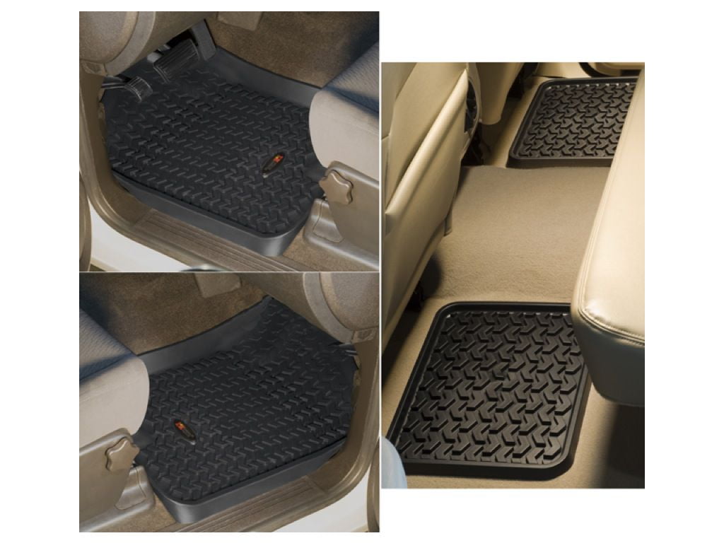 Rugged Ridge by RealTruck Floor Liners for Jeep CJ Wrangler YJ | Front/Rear/Cargo | 12988.09 | Compatible with 1976-1995 Jeep CJ & Wrangler YJ