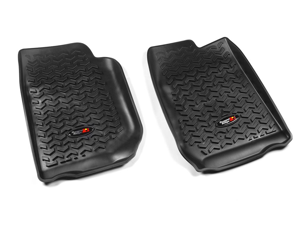 Rugged Ridge by RealTruck Floor Liners for Wrangler JKU 4-Door | Front | 12920.01 | Compatible with 2007-2018 Jeep Wrangler JKU 4-Door