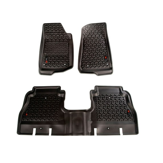 Rugged Ridge by RealTruck Floor Liners for Wrangler JL | Front & Rear Set, Black | 12987.05 | Compatible with 2018-2024 Jeep Wrangler JL 4-Door