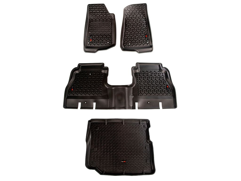 Rugged Ridge by RealTruck Floor Liners for Wrangler JLU 4-Door | Front/Rear/Cargo | 12988.05 | Compatible with 2018-2024 Jeep Wrangler JL 4-Door