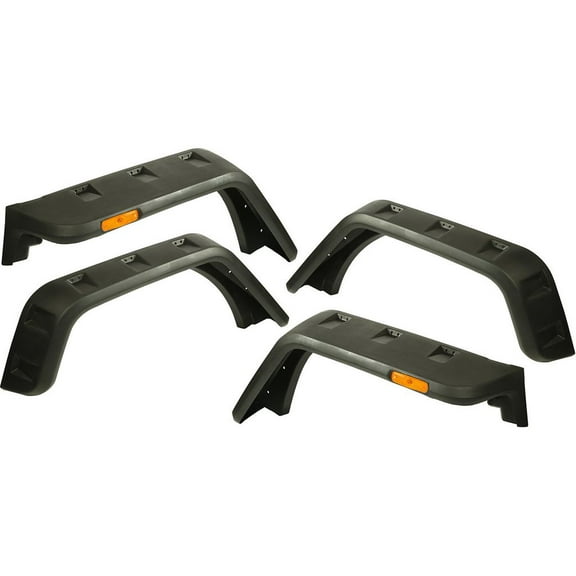 Rugged Ridge by RealTruck Hurricane Fender Flare Kit for Wrangler JK | Smooth Black | 11640.26 | Compatible with 2007-2018 Jeep Wrangler JK