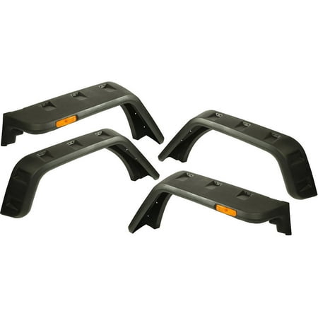 Rugged Ridge by RealTruck Hurricane Fender Flare Kit for Wrangler JK | Textured Black | 11640.09 | Compatible with 2007-2018 Jeep Wrangler JK
