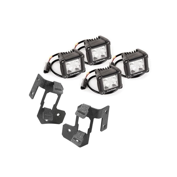 Rugged Ridge by RealTruck Light Kit for Wrangler JK | A-Pillar Mounted, Dual Beam, Square | 11232.19 | Compatible with 2007-2018 Jeep Wrangler JK